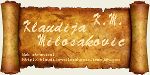 Klaudija Milošaković vizit kartica